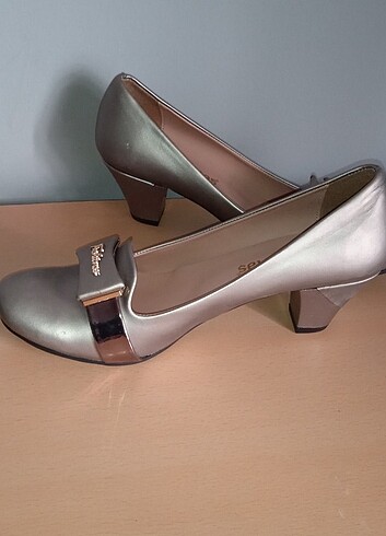 Kısa topuk bayan klasik ayakkabı  - Görsel 7