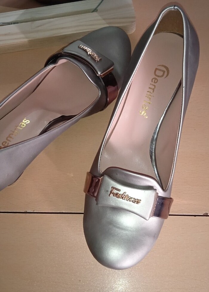 Kısa topuk bayan klasik ayakkabı  - Görsel 5