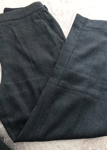 Gri Düğmeli Kadın Kumaş Pantolon