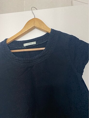 Mango siyah denim elbise - Görsel 2