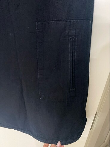 Mango siyah denim elbise - Görsel 4