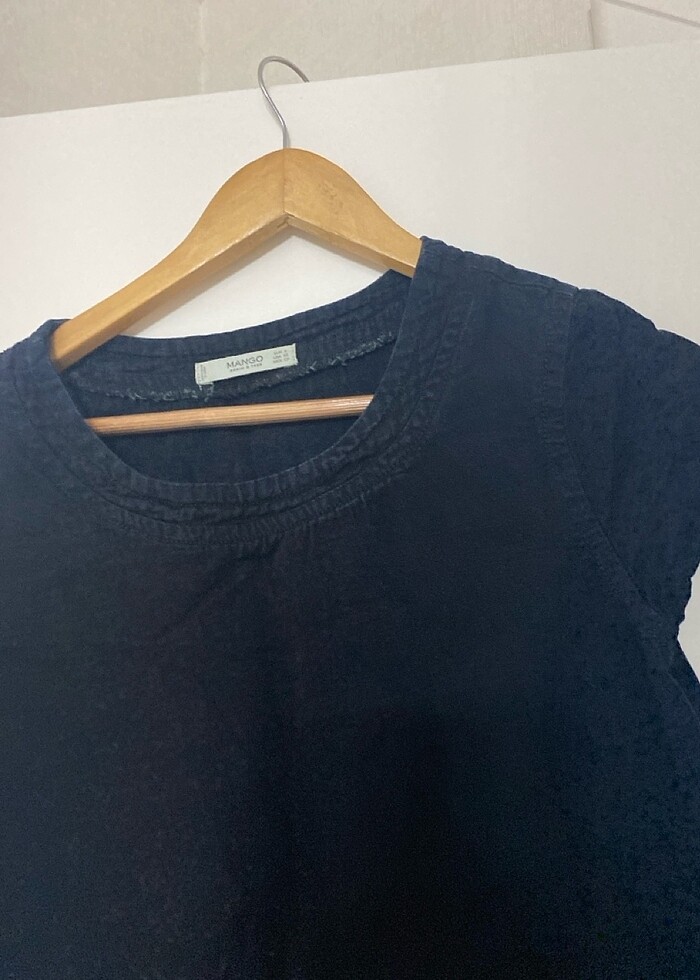 Mango siyah denim elbise - Görsel 2