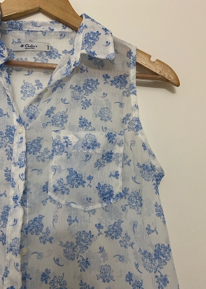 Collins şifon kolsuz gömlek - Görsel 3