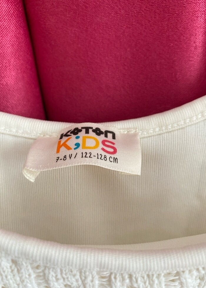 Koton kız çocuk astarlı beyaz elbise - Görsel 2