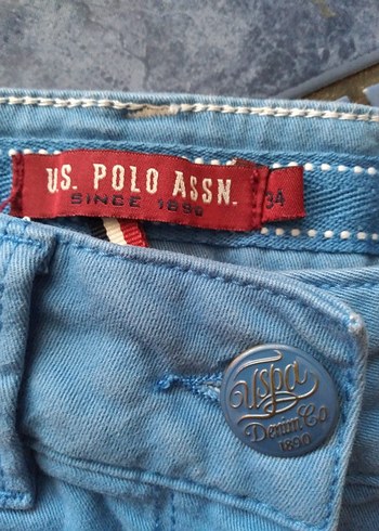U.S Polo Assn. Mavi Mini Denim Şort Kadınlar İçin