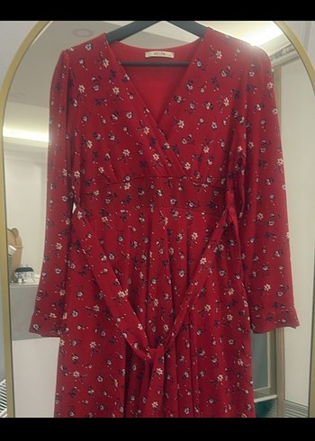 Kırmızı Bohem Uzun Kadın Elbise - Görsel 3