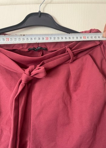 l Beden Bordo Kadın Bol Kesim Kemerli Kumaş Pantolon