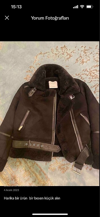 Stradivarius Stradivarius içi suni kürklü biker ceket