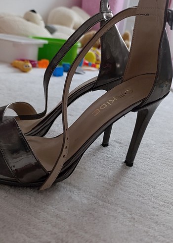gri Stiletto Kadın Ayakkabı