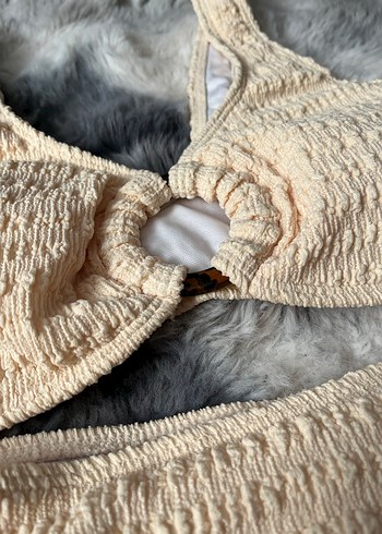 Bej Örgü Bohem Mini Bikini - Görsel 2