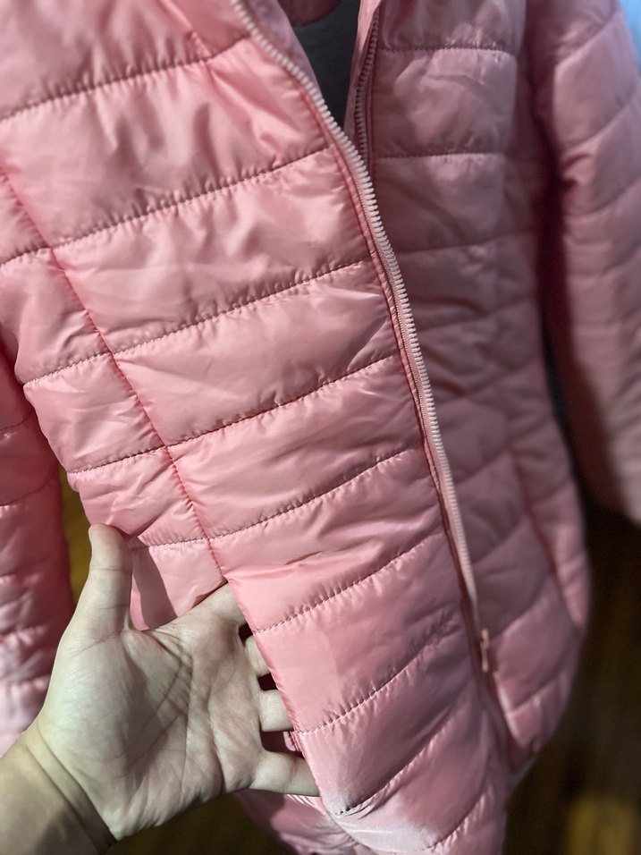 Pembe Fermuarlı cocuk montu - Görsel 3