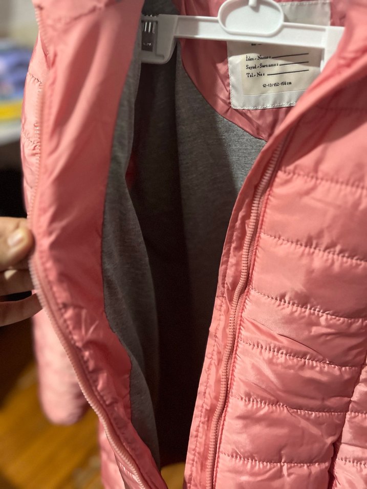 Pembe Fermuarlı cocuk montu - Görsel 2