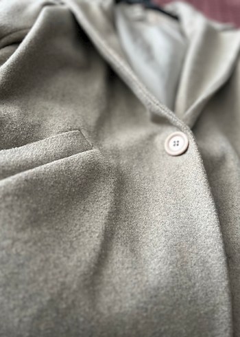 Bej Midi Kadın Yün Kaban - Görsel 3