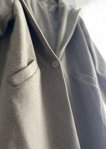 Bej Midi Kadın Yün Kaban - Görsel 7