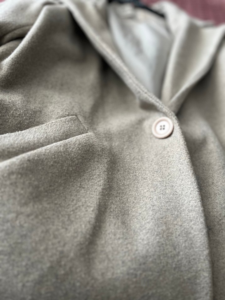 Bej Midi Kadın Yün Kaban - Görsel 3