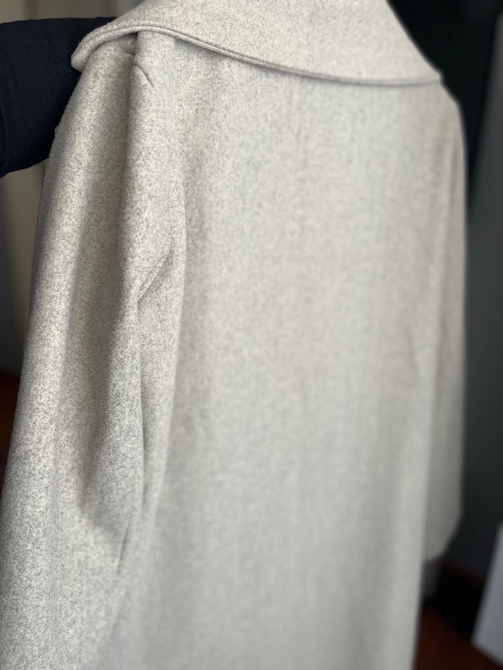 Bej Midi Kadın Yün Kaban - Görsel 5