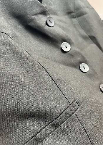 Düğmeli Siyah Kadın Yelek - Görsel 4