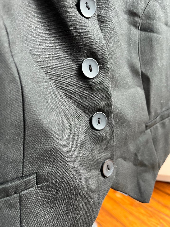 Düğmeli Siyah Kadın Yelek - Görsel 2