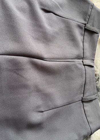 Gri Pilili Kadın Kumaş Pantolon - Görsel 2