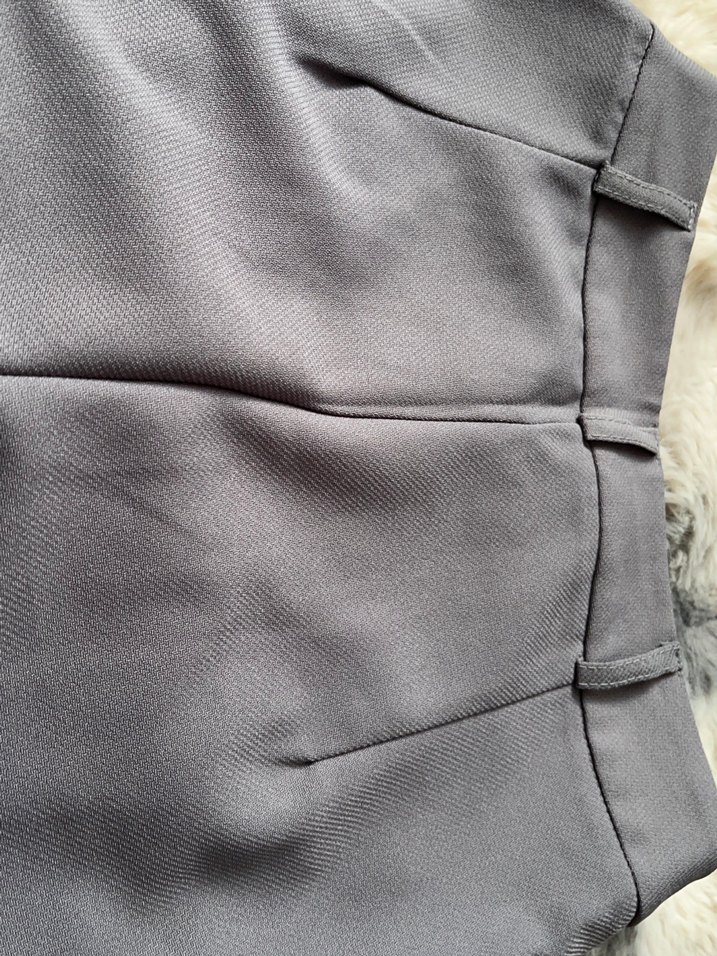 Gri Pilili Kadın Kumaş Pantolon - Görsel 2
