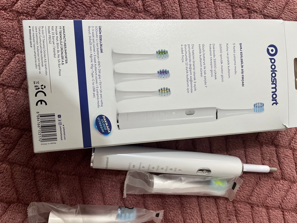 PSC42 Beyaz Şarjlı Diş Fırçası 3+1 Başlık - Görsel 2