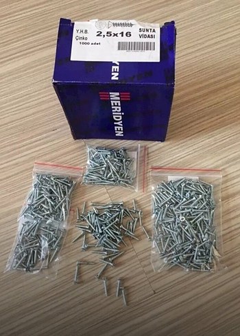 Beden gri Renk Meridyen 2,5x16 Çinko Sunta Vidası