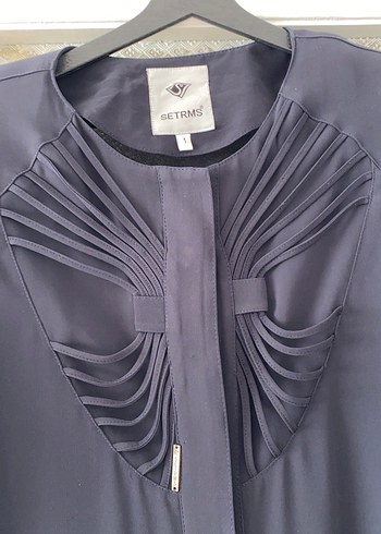 Lacivert Modern Klasik Uzun Kadın Elbise - Görsel 3