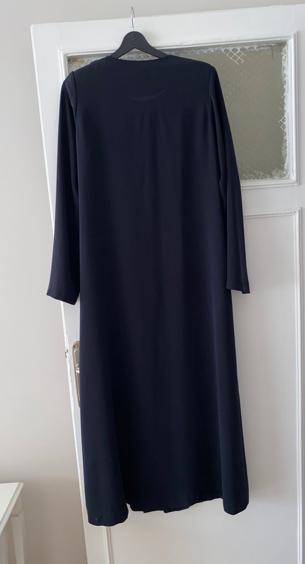 Lacivert Modern Klasik Uzun Kadın Elbise - Görsel 2