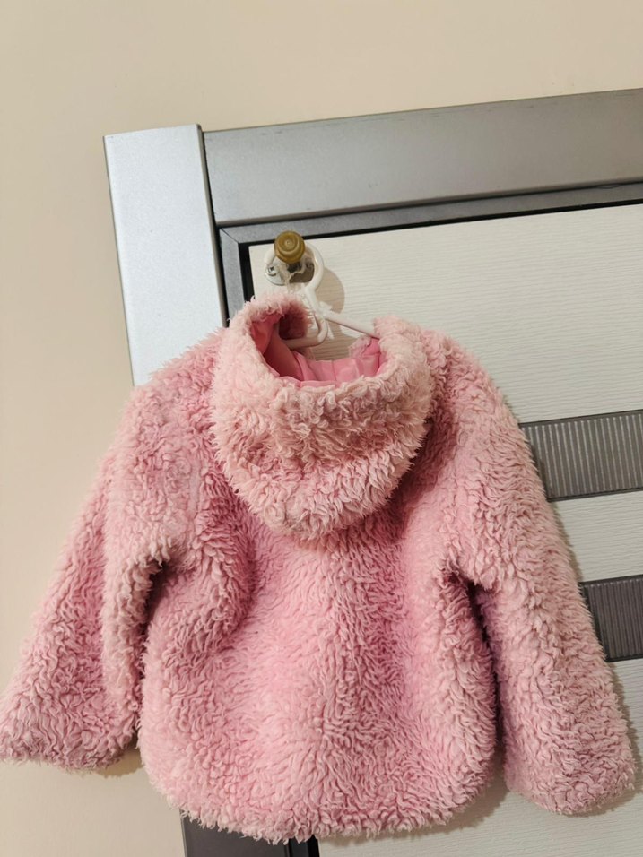 Pembe Kürk Detaylı Kız Çocuk Mont - Görsel 2