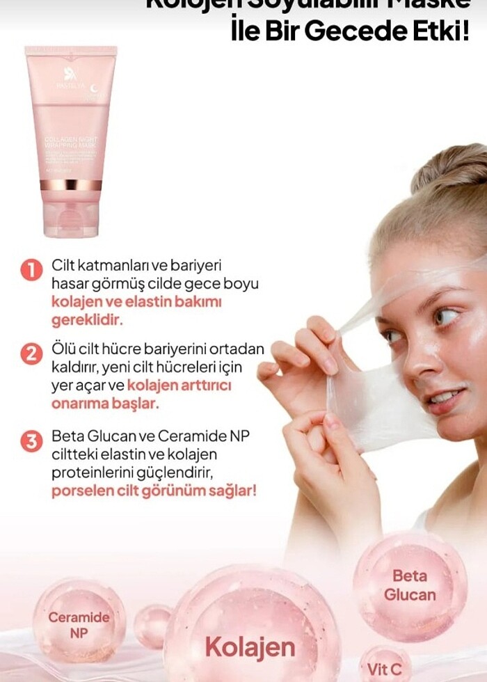 Kolejen soyulabilir gece maskesi - Görsel 4