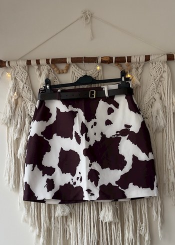 Düğmeli Kahverengi Batik Desenli Kadın Blazer Cow Printed - Görsel 2