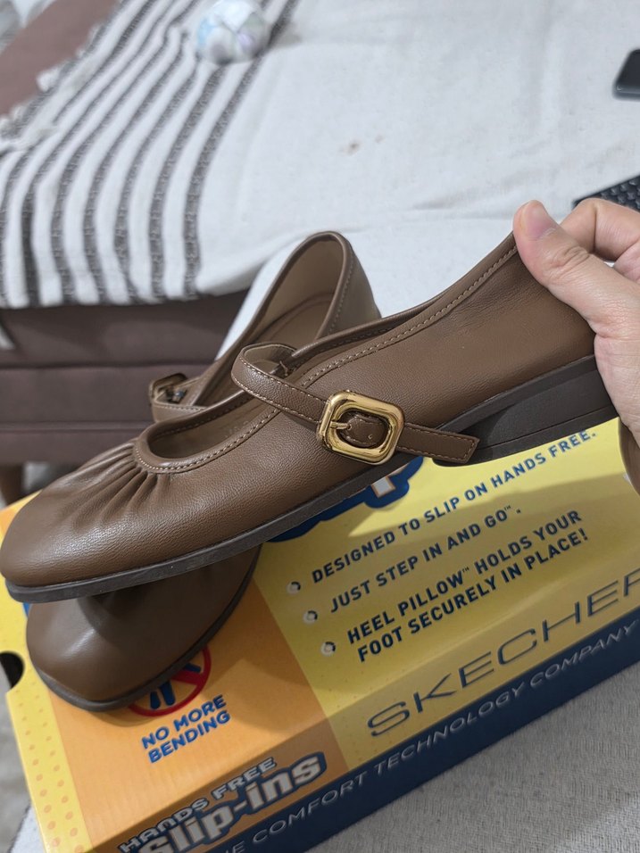 Kahverengi Tokalı Kadın Dolgu Topuk Babet - Görsel 2