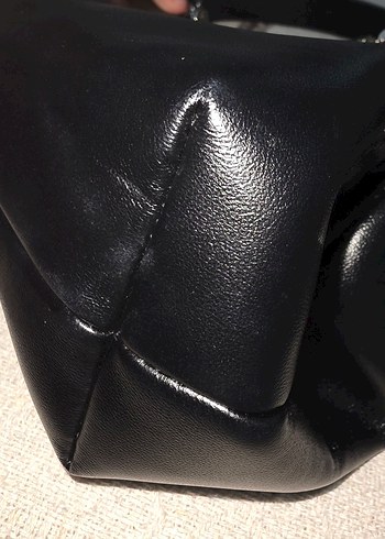 Kadın Siyah Deri Zincir Detaylı Çanta - Görsel 6