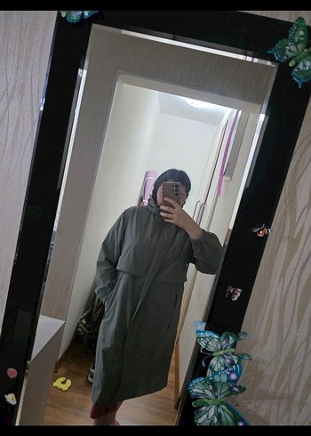 Kadın Haki Uzun  Yağmurluk - Görsel 3