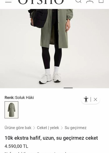 Kadın Haki Uzun  Yağmurluk - Görsel 5