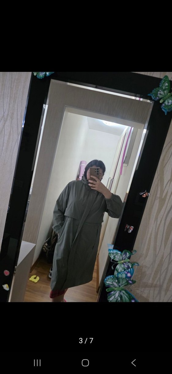 Kadın Haki Uzun  Yağmurluk - Görsel 3