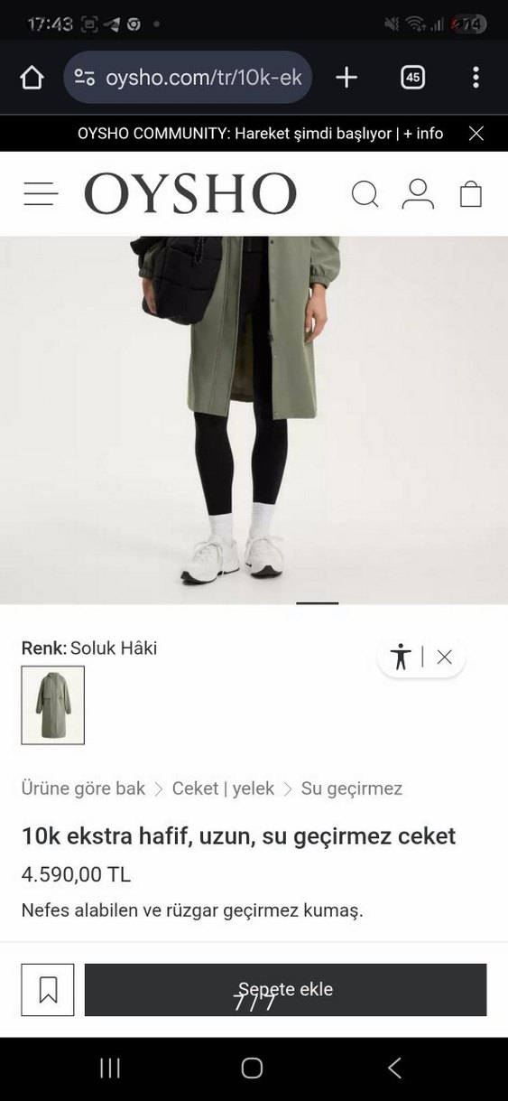 Kadın Haki Uzun  Yağmurluk - Görsel 5