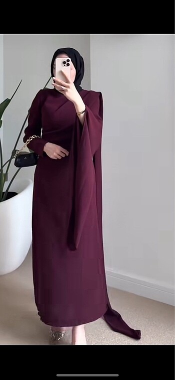 Valeria bordo elbise