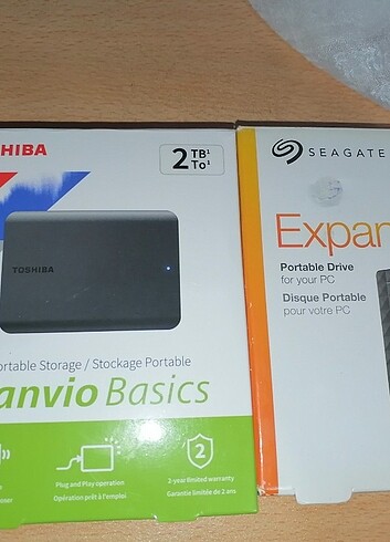 Toshiba canvio 2tb ve Seagate Expansion 2tb 2.5inç taşınabilir h
