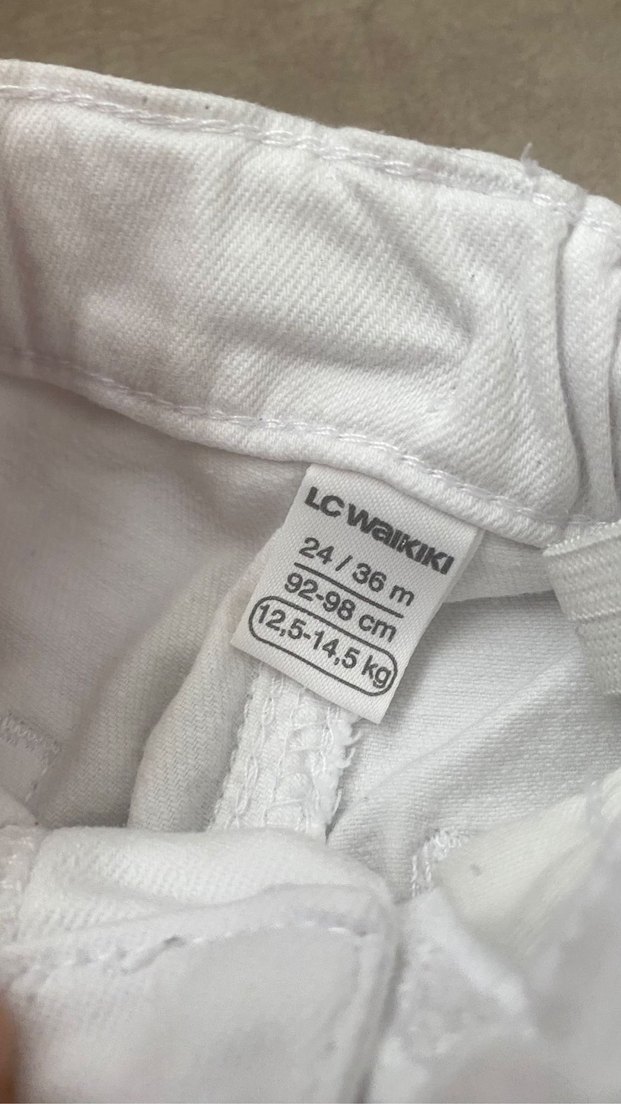 Düğmeli Beyaz Erkek Çocuk Pantolonu - Görsel 2