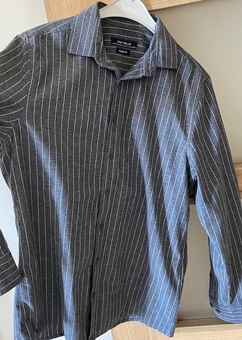 Lc waikiki Düğmeli Gri Erkek Keten Gömlek - Görsel 2