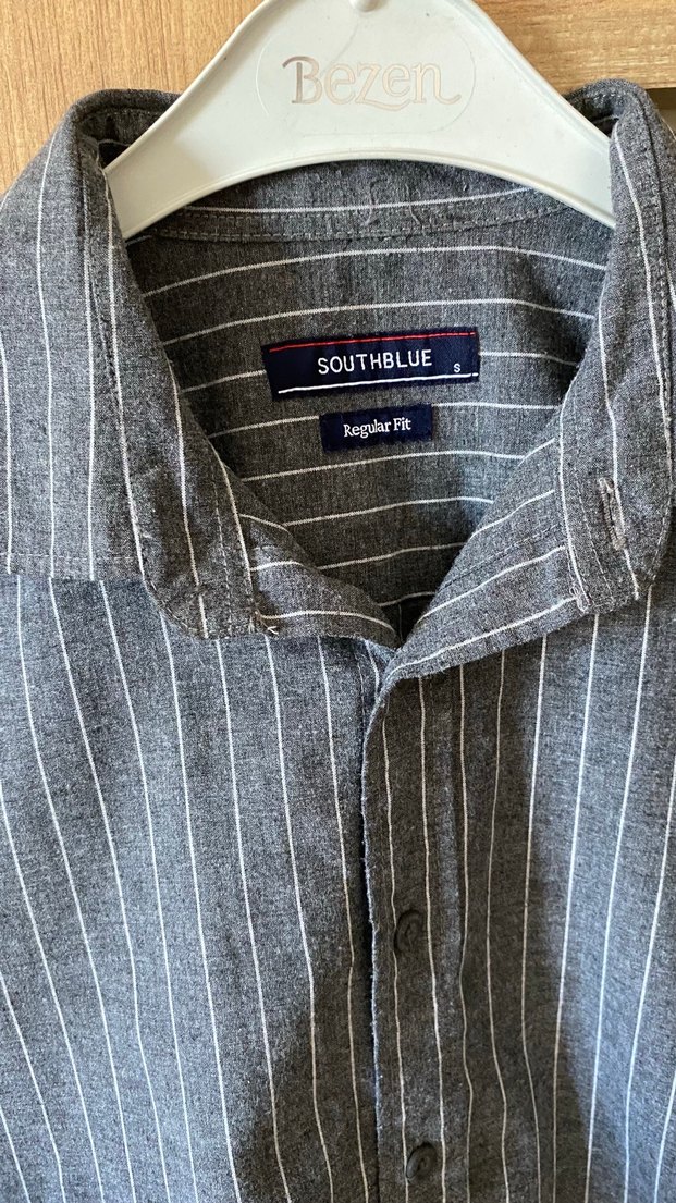 Lc waikiki Düğmeli Gri Erkek Keten Gömlek - Görsel 3