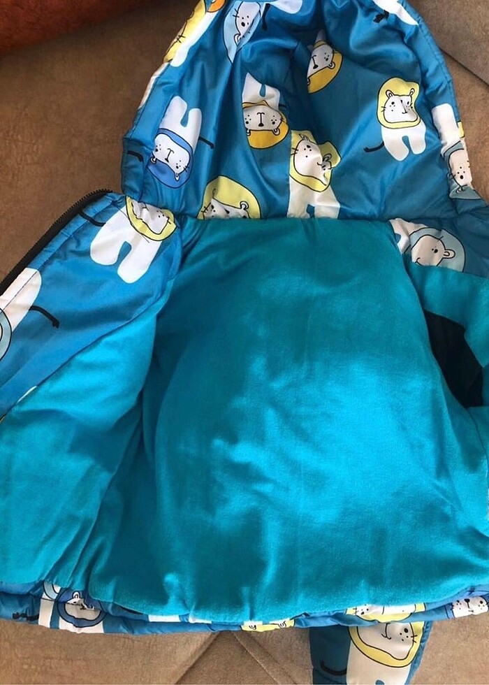 Kapüşonlu şişme bebek mont - Görsel 2