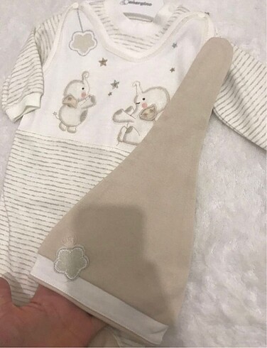 3 Ay Beden ten rengi Renk Mini damla bebek tulum