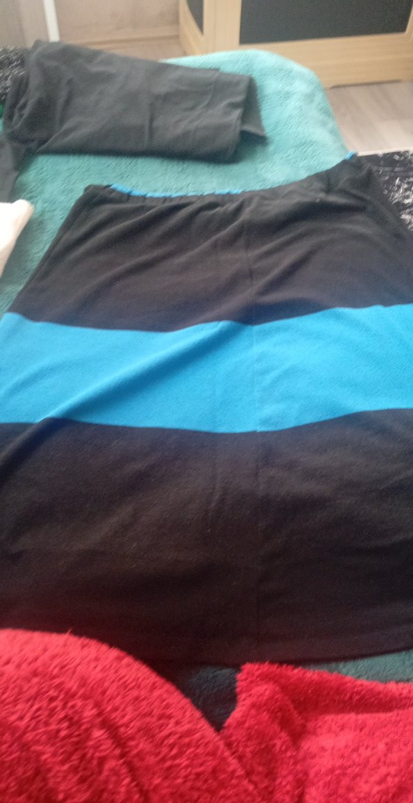 Drapeli Mavi Siyah Midi Eteği - Görsel 3