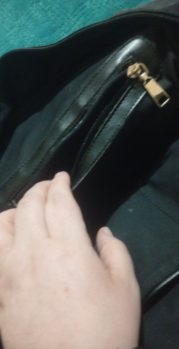 Siyah Deri Fermuarlı Kadın Çanta - Görsel 2