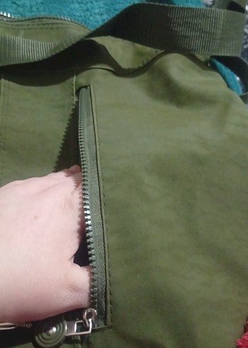 Yeşil Kadın Sırt Çantası Fermuarlı - Görsel 6