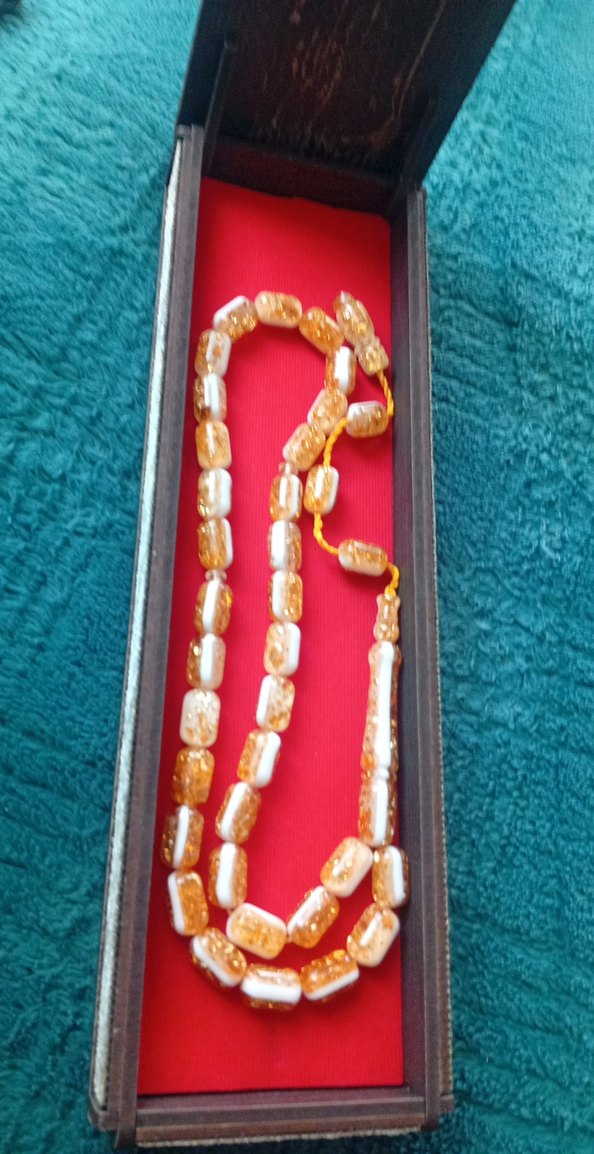 Altın Renkli Erkek Tesbih kehribar - Görsel 3