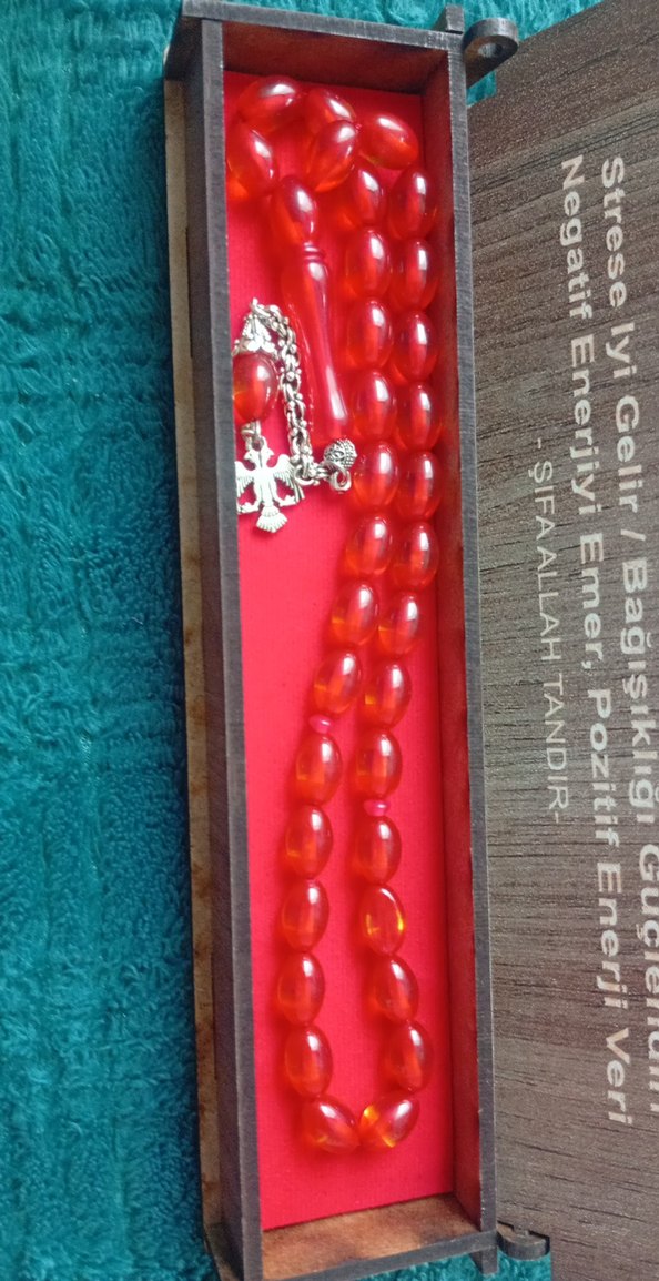 Kırmızı Kehribar Tesbih - Görsel 3