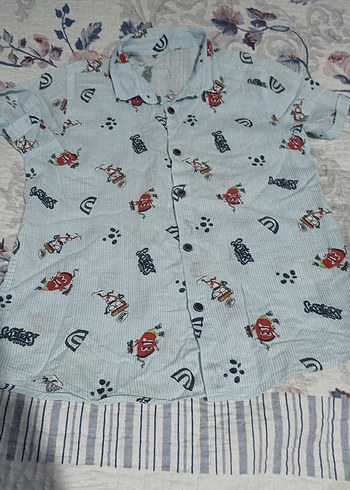 Erkek Çocuk Çok Renkli Baskılı Kısa Kollu Gömlek - Görsel 3